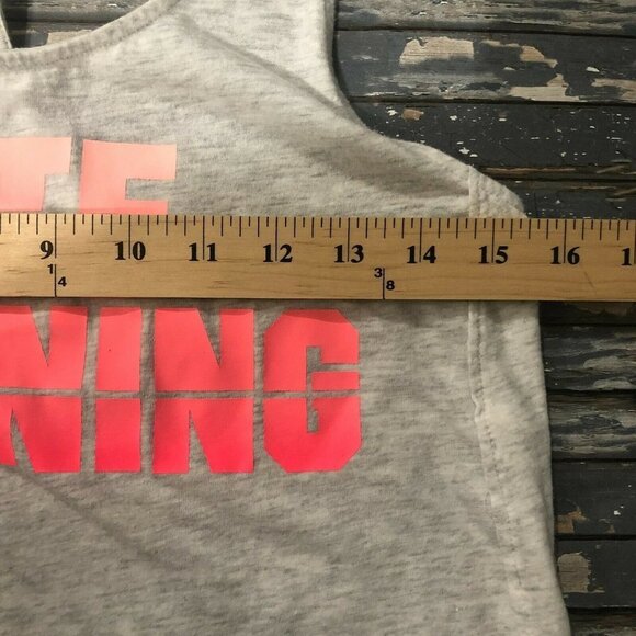 Victoria's Secret PINK I Hate Running Gray/Hot Pink Racerback Tank Size XS - Picture 6 of 6